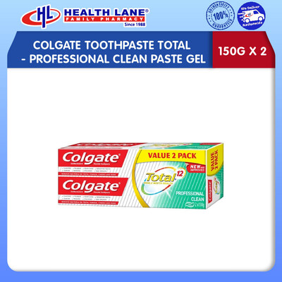 COLGATE TOOTHPASTE TOTAL- PROFESSIONAL CLEAN PASTE GEL (150Gx2)